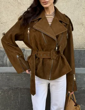 Косуха из натуральной замши под пояс 