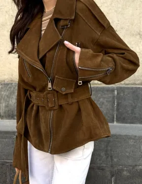 Косуха из натуральной замши под пояс 