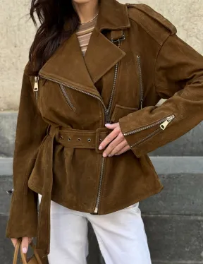 Косуха из натуральной замши под пояс 