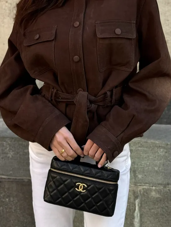 Женская куртка - рубашка из замши