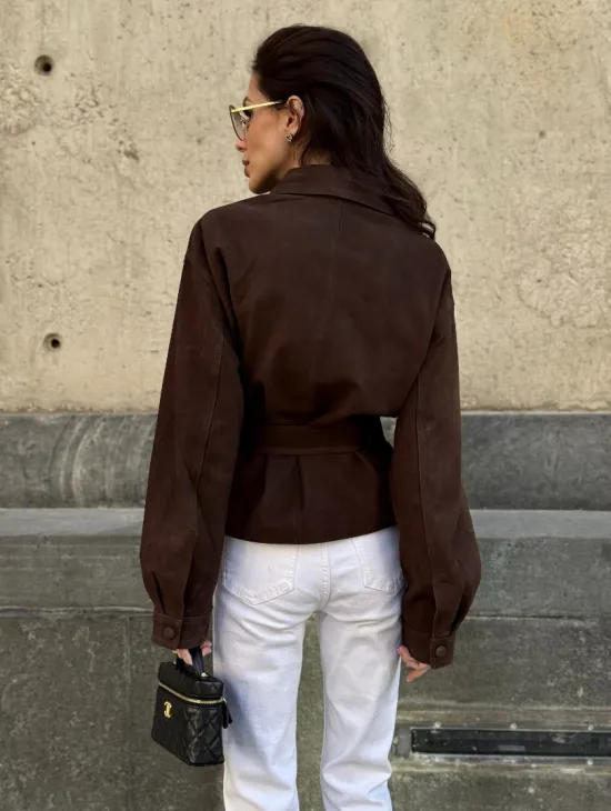 Женская куртка - рубашка из замши