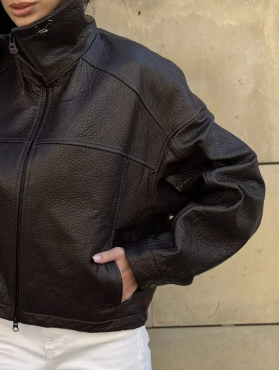 Короткая куртка оверсайз из натуральной кожи Joomba