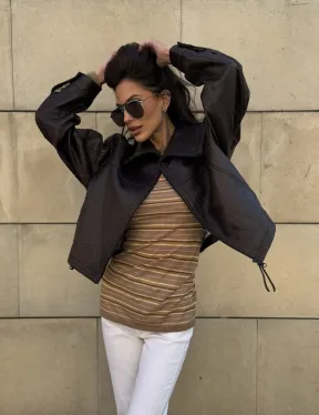 Короткая куртка оверсайз из натуральной кожи Joomba