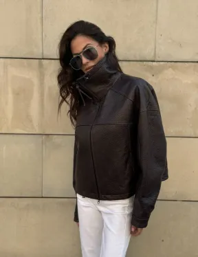 Короткая куртка оверсайз из натуральной кожи Joomba