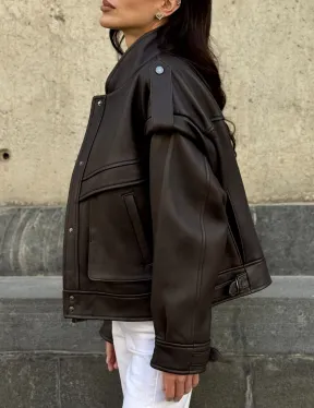 Кожаная коричневая куртка Retro Vintage