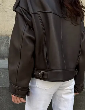 Кожаная коричневая куртка Retro Vintage