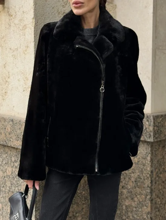 Норковая куртка - косуха из меха стриженой норки