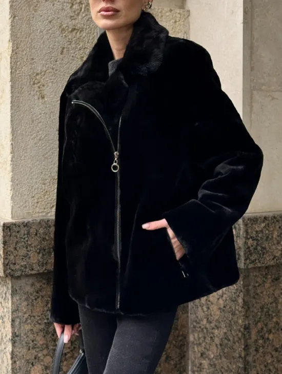 Норковая куртка - косуха из меха стриженой норки