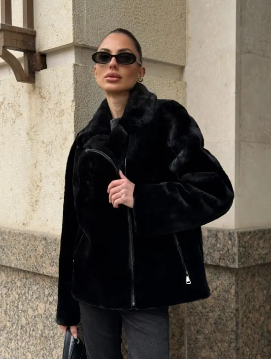 Норковая куртка - косуха из меха стриженой норки