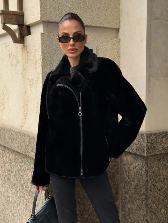Норковая куртка - косуха из меха стриженой норки