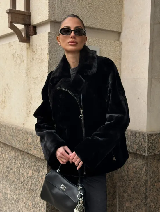 Норковая куртка - косуха из меха стриженой норки