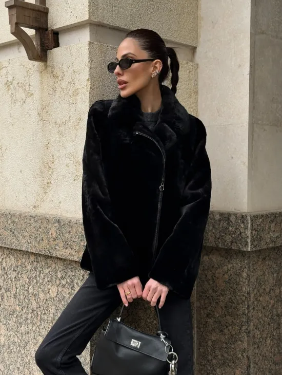 Норковая куртка - косуха из меха стриженой норки