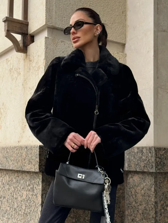 Норковая куртка - косуха из меха стриженой норки