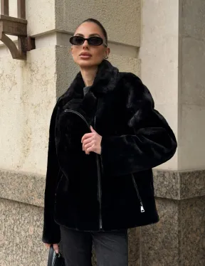Норковая куртка - косуха из меха стриженой норки