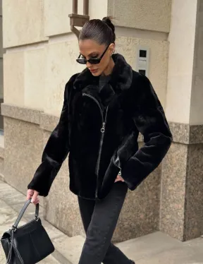 Норковая куртка - косуха из меха стриженой норки