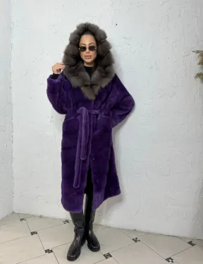 Норковое кимоно из меха Nafa в благородном топовом оттенке