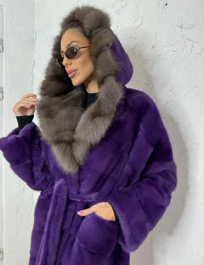 Норковое кимоно из меха Nafa в благородном топовом оттенке