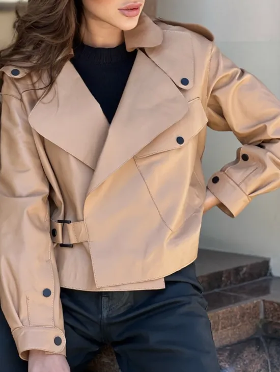 Популярная косуха в сливочной гладкой коже