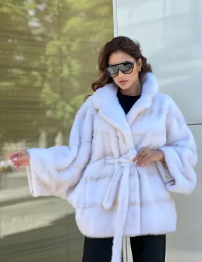 Пончо в датской норке - цвет паломино