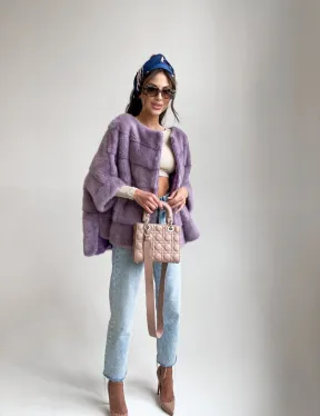 Свитер из меха норки в лавандовом оттенке