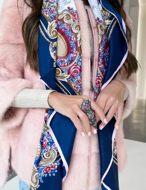 Норковая кофта на молнии в цвете сакура