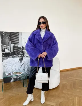 Полушубок норковый с английским воротником