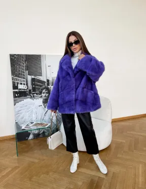 Полушубок норковый с английским воротником