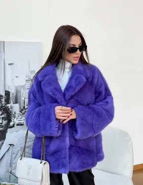 Полушубок норковый с английским воротником