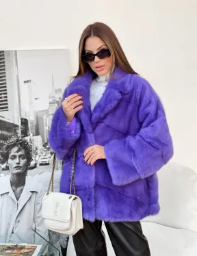 Полушубок норковый с английским воротником