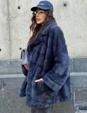Короткая норковая шуба - автоледи