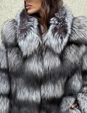 Шуба из чернобурки воротник стойка