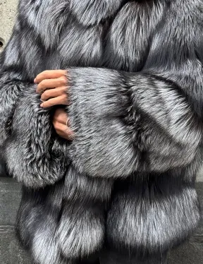 Шуба из чернобурки воротник стойка