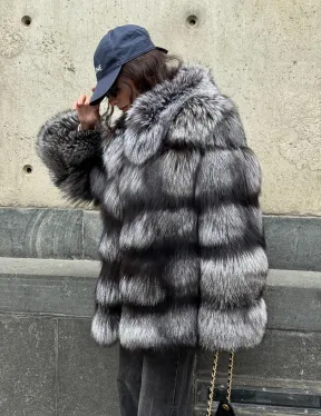 Шуба из чернобурки воротник стойка