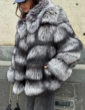 Шуба из чернобурки воротник стойка