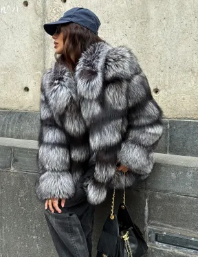 Шуба из чернобурки воротник стойка