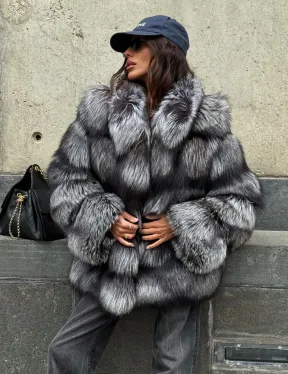 Шуба из чернобурки воротник стойка