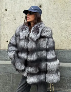 Шуба из чернобурки воротник стойка