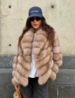 Шуба из куницы в цвете тор-тор