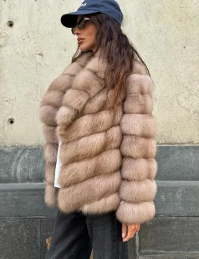 Шуба из куницы в цвете тор-тор