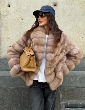 Шуба из куницы в цвете тор-тор