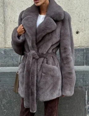 Норковая шуба лавандового цвета - VELVET