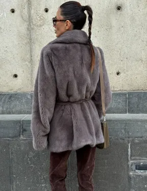 Норковая шуба лавандового цвета - VELVET