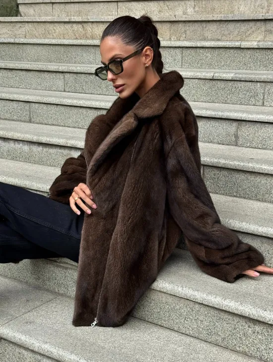 Норковая косуха из элитной скандинавской норки SAGA FURS