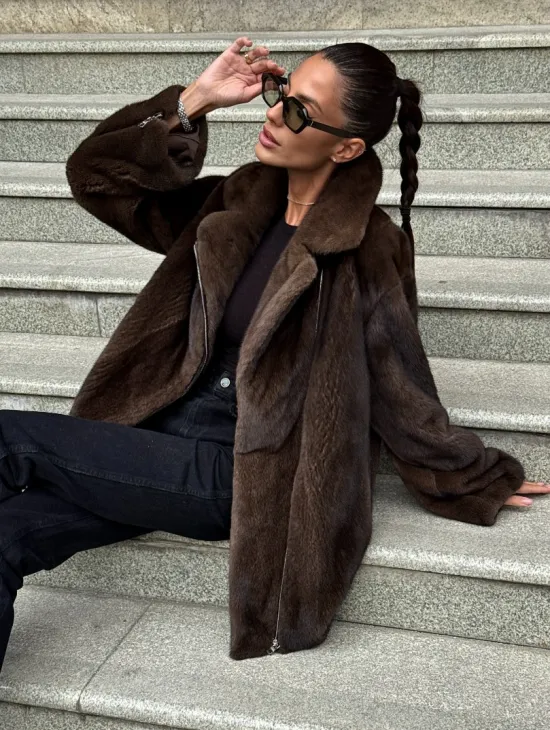 Норковая косуха из элитной скандинавской норки SAGA FURS