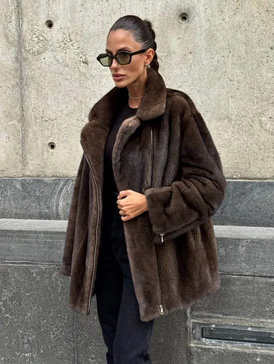 Норковая косуха из элитной скандинавской норки SAGA FURS