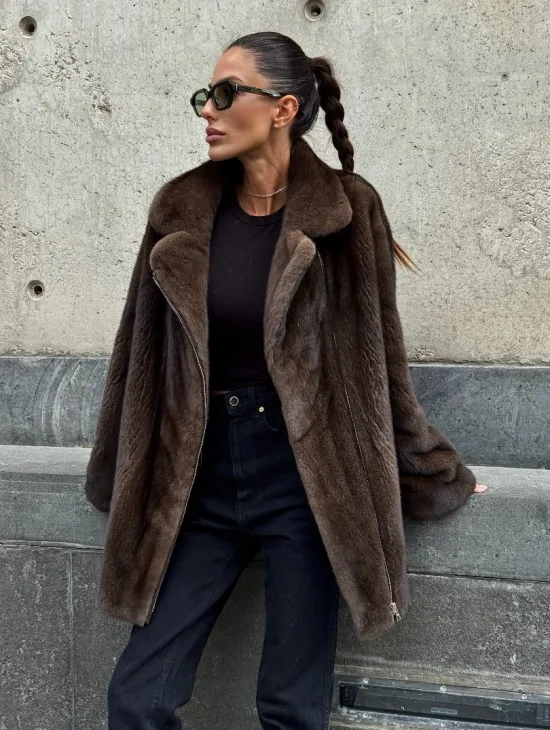 Норковая косуха из элитной скандинавской норки SAGA FURS