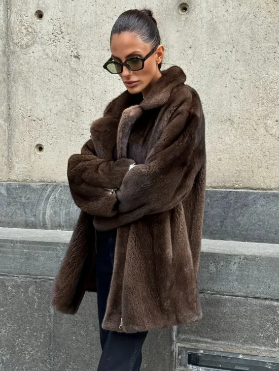 Норковая косуха из элитной скандинавской норки SAGA FURS