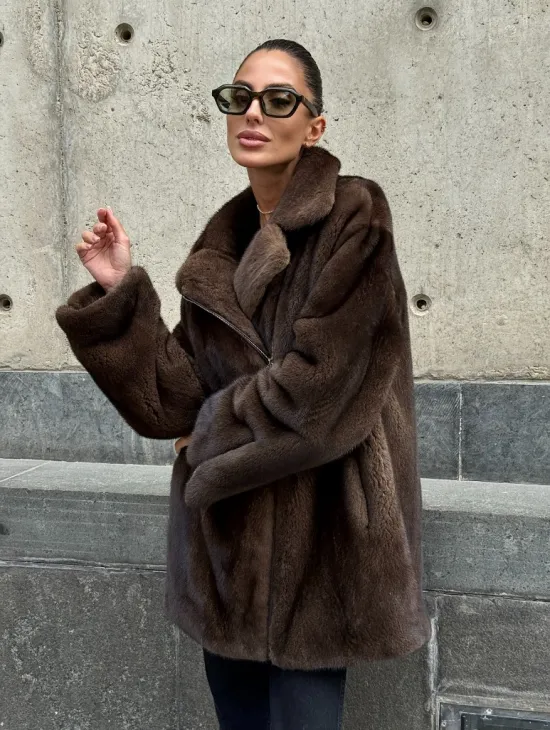 Норковая косуха из элитной скандинавской норки SAGA FURS