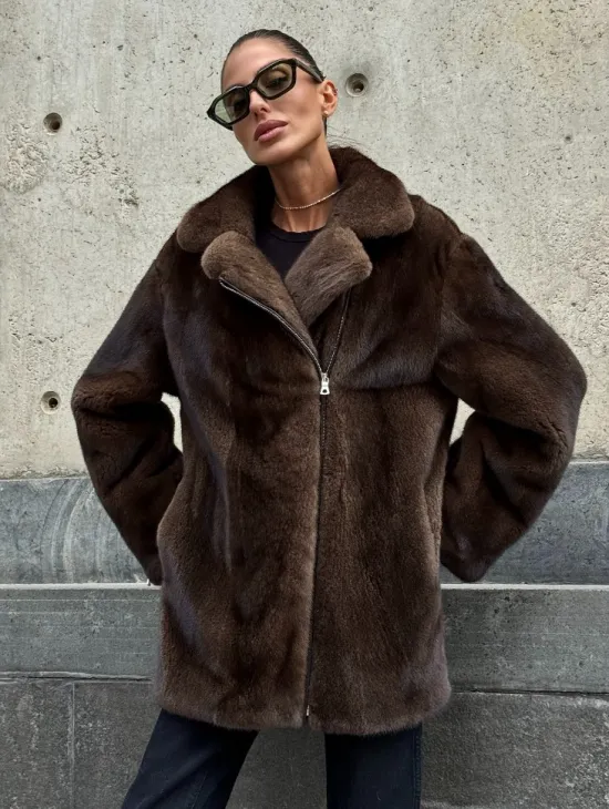 Норковая косуха из элитной скандинавской норки SAGA FURS