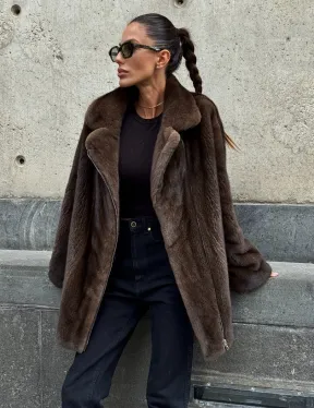 Норковая косуха из элитной скандинавской норки SAGA FURS